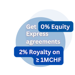 0%equity and 2%royalty >=1MCHF